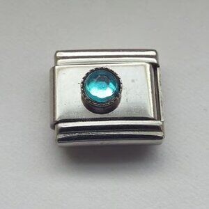 Raised May birthstone 9mm stainless steel Italian charm bracelet link new